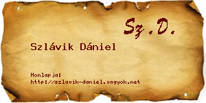 Szlávik Dániel névjegykártya